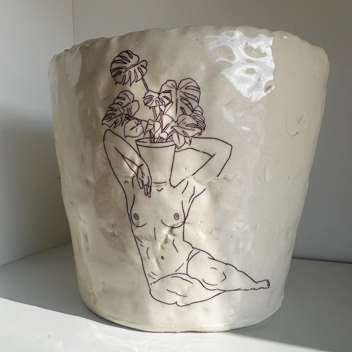 Large Pinch Planters Featuring Nudist Potted Plants- D
