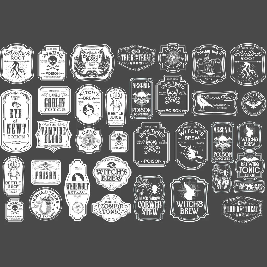 Potion Label Underglaze Transfer