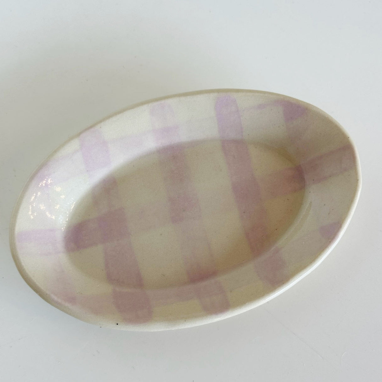 Oval Gingham Dishes | Terra Clay Co.