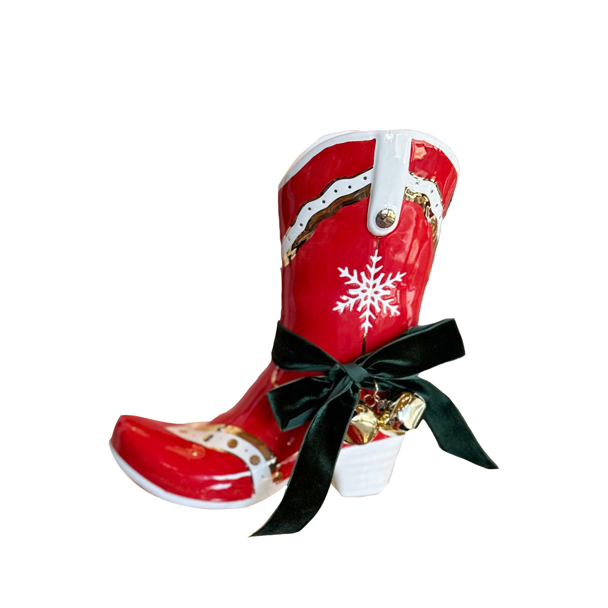 Santa's Cowboy Boot Vase