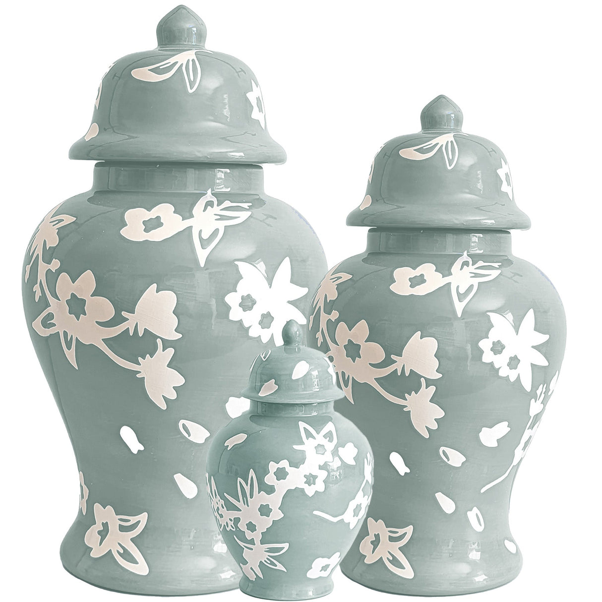 Sakura Ginger Jars in Lamb's Ear
