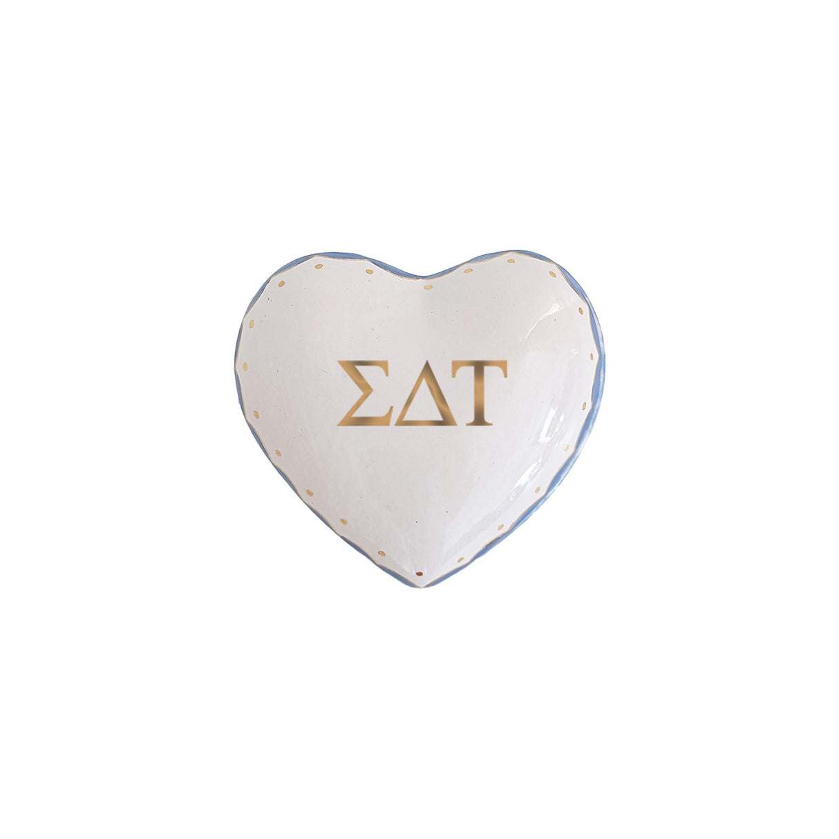 Personalized Sigma Delta Tau Gold Monogrammed Heart Box