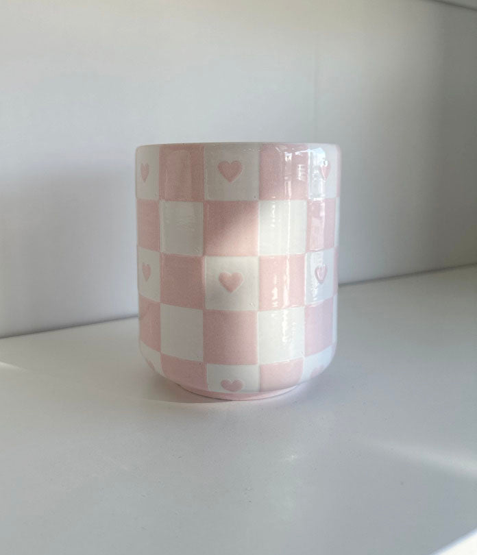 Checkered Heart Vase