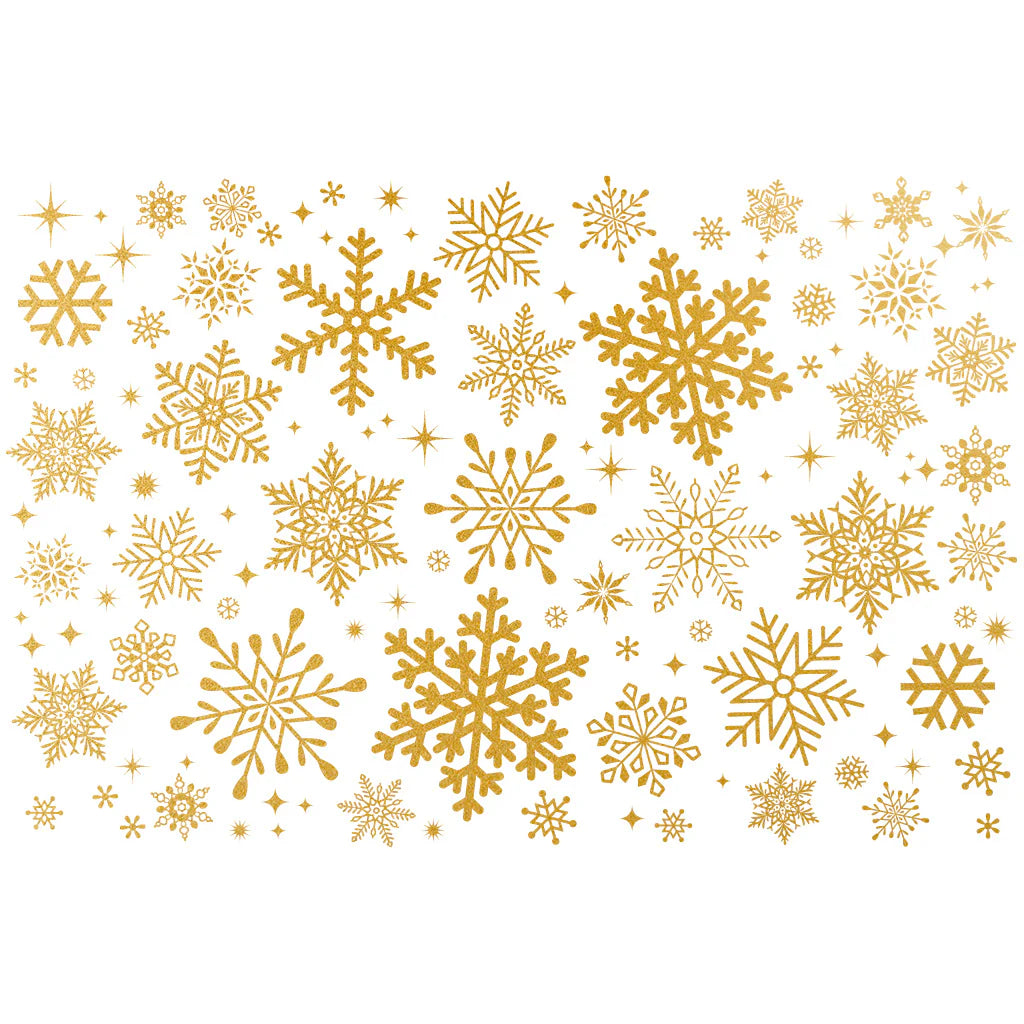 Snowflake Overglaze Gold Decal Sheet