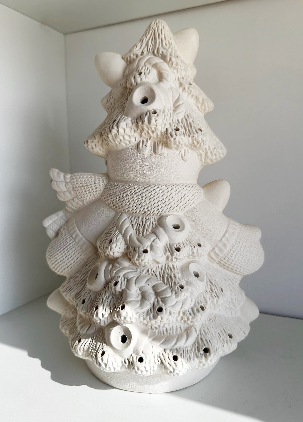 11" Christmas Tree Snowman by Clay Magic