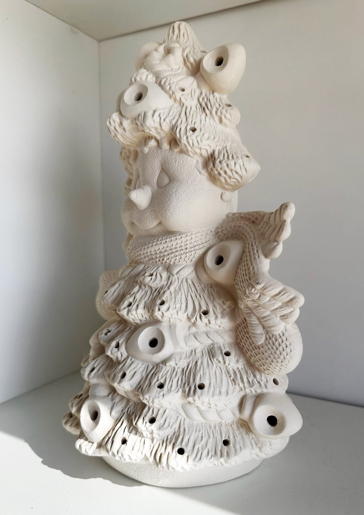 11" Christmas Tree Snowman by Clay Magic