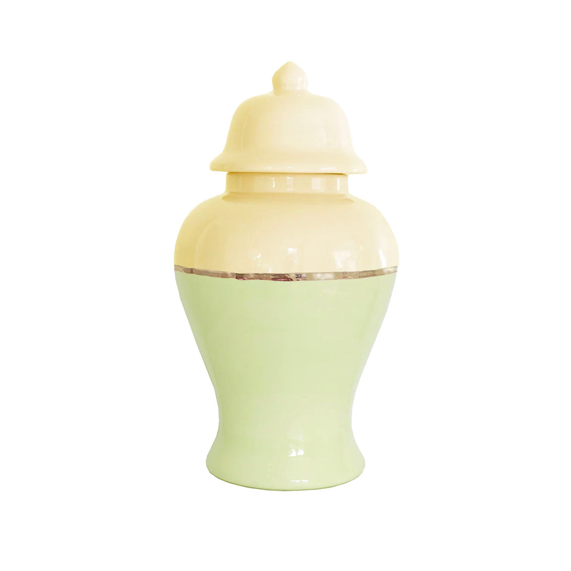 Two Tone Color Block Ginger Jar- The Greens