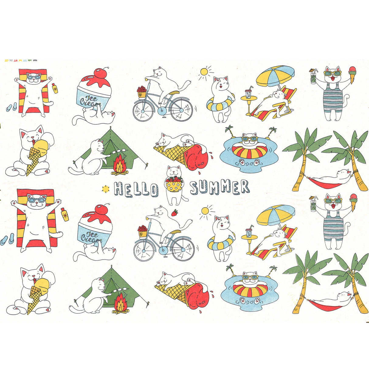 Summer Cat Underglaze Transfer