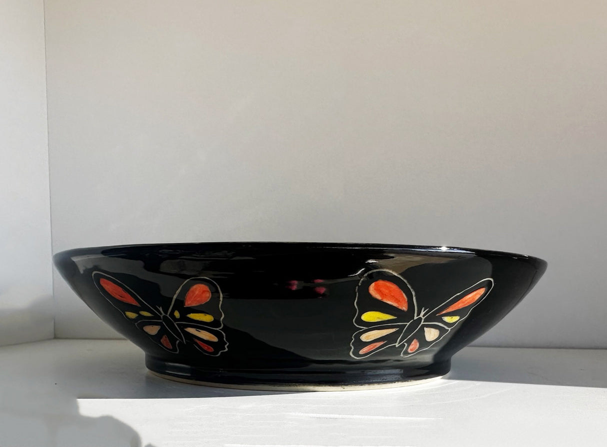 Carved Sunflower Shallow Bowl | Cindy Walker Davidson