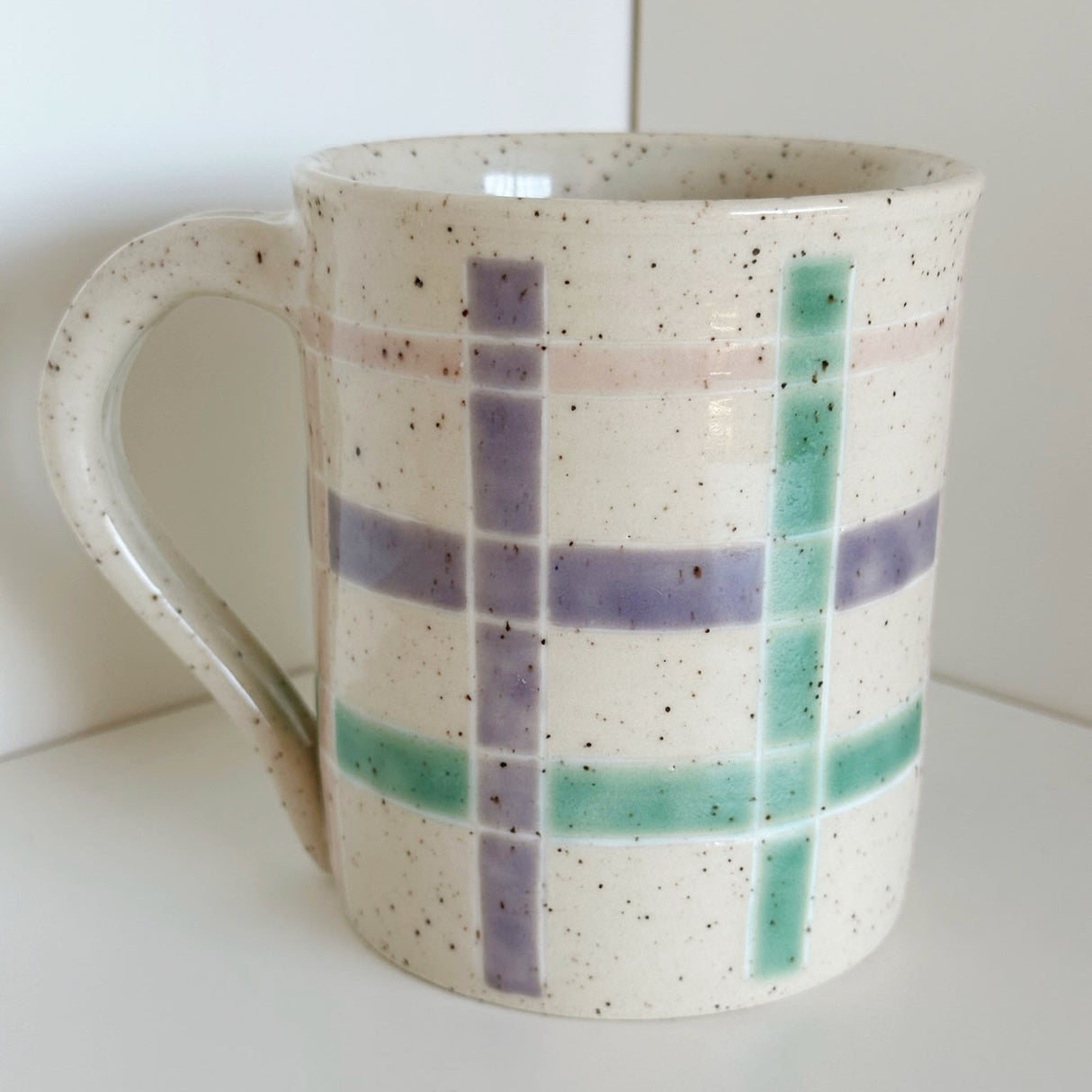 Pastel Plaid Mug | KH Pottery