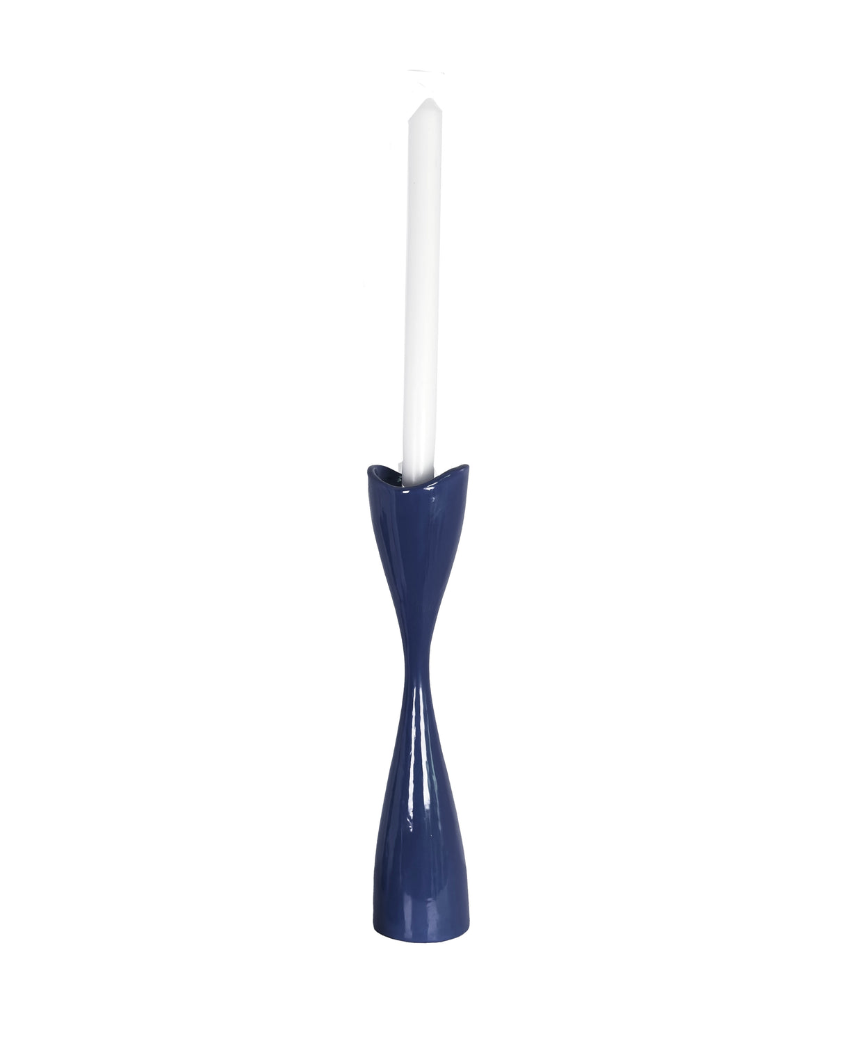 Tulip Candlestick Holders in Vintage Blue Jeans