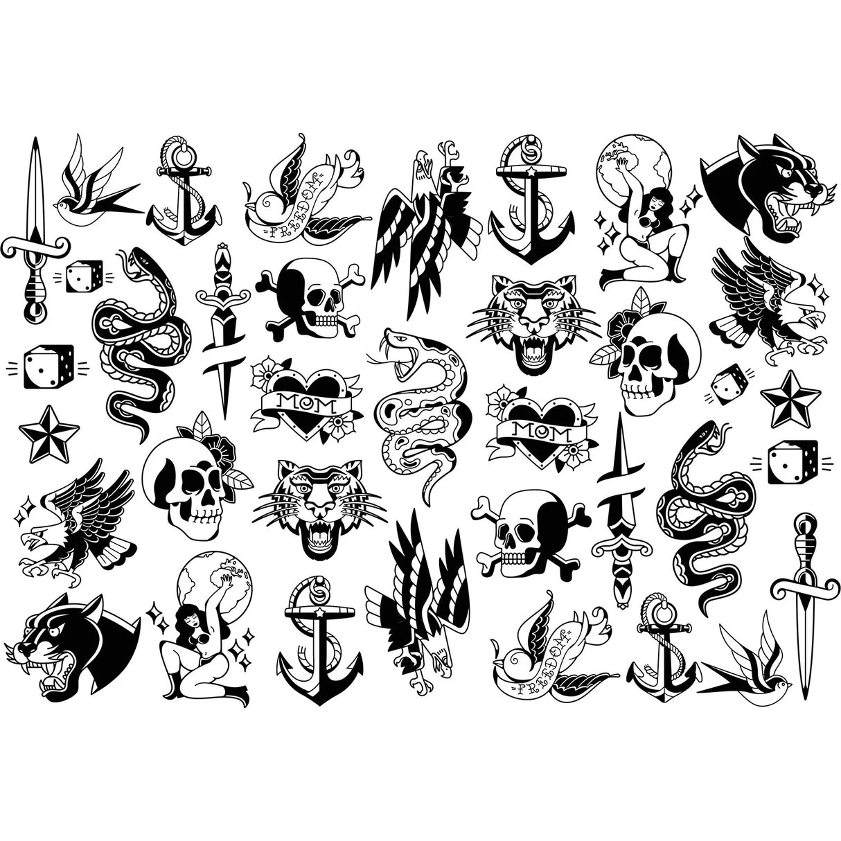 Vintage Tattoo Underglaze Transfer