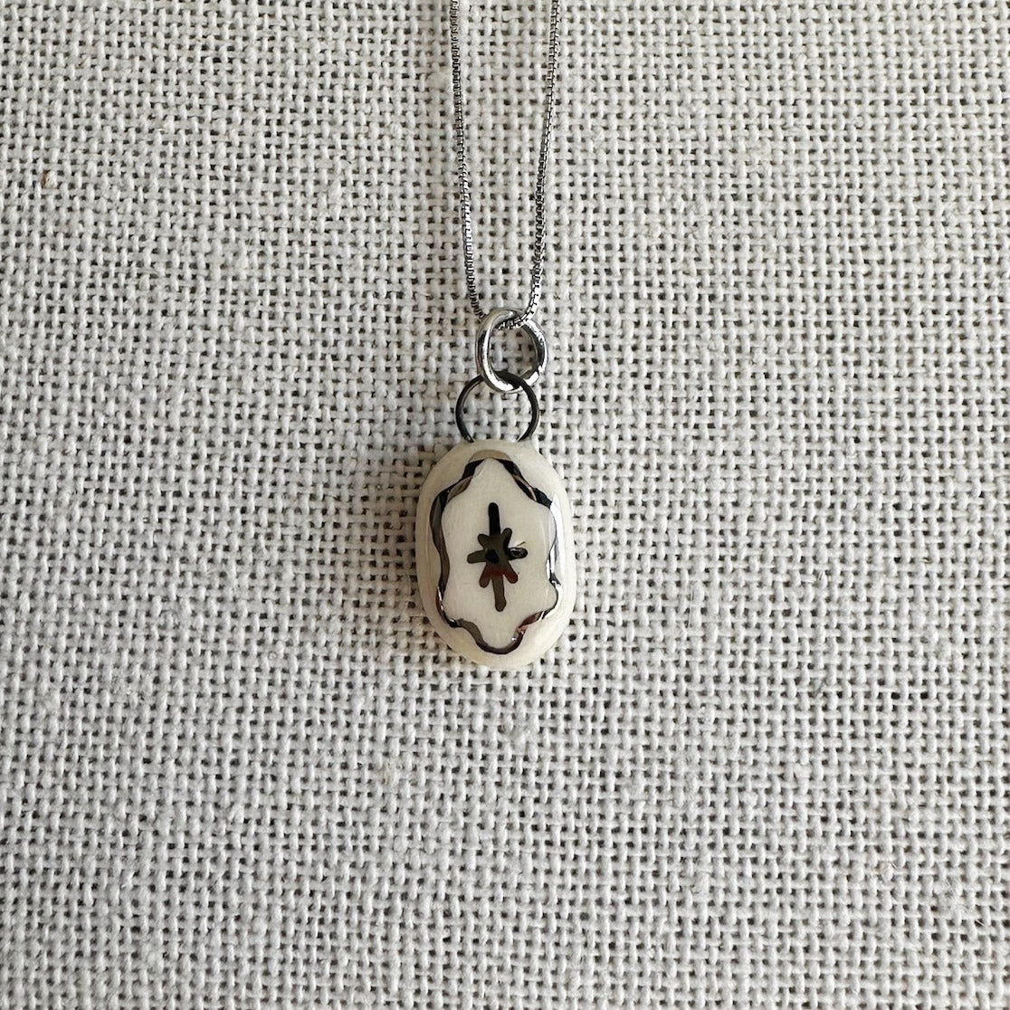 Silver Star Ceramic Charm Necklace | Terra Clay Co.