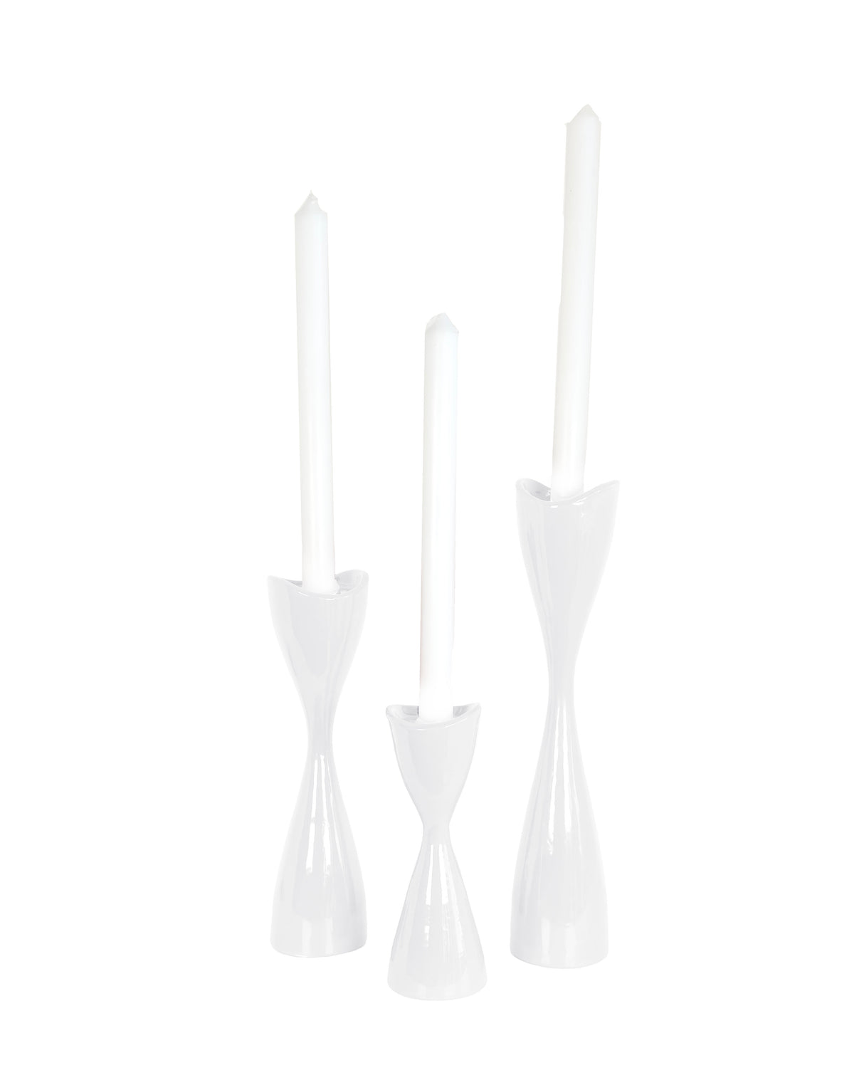 Tulip Candlestick Holders in White