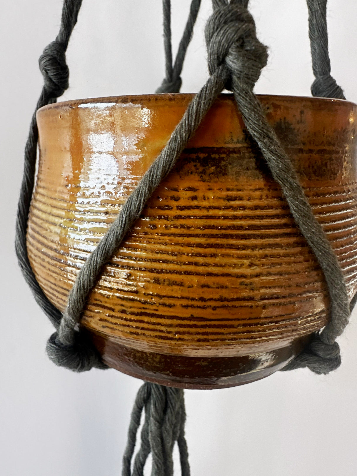 Deep Gold & Green Hanging Planter | Lucinda Meglemre
