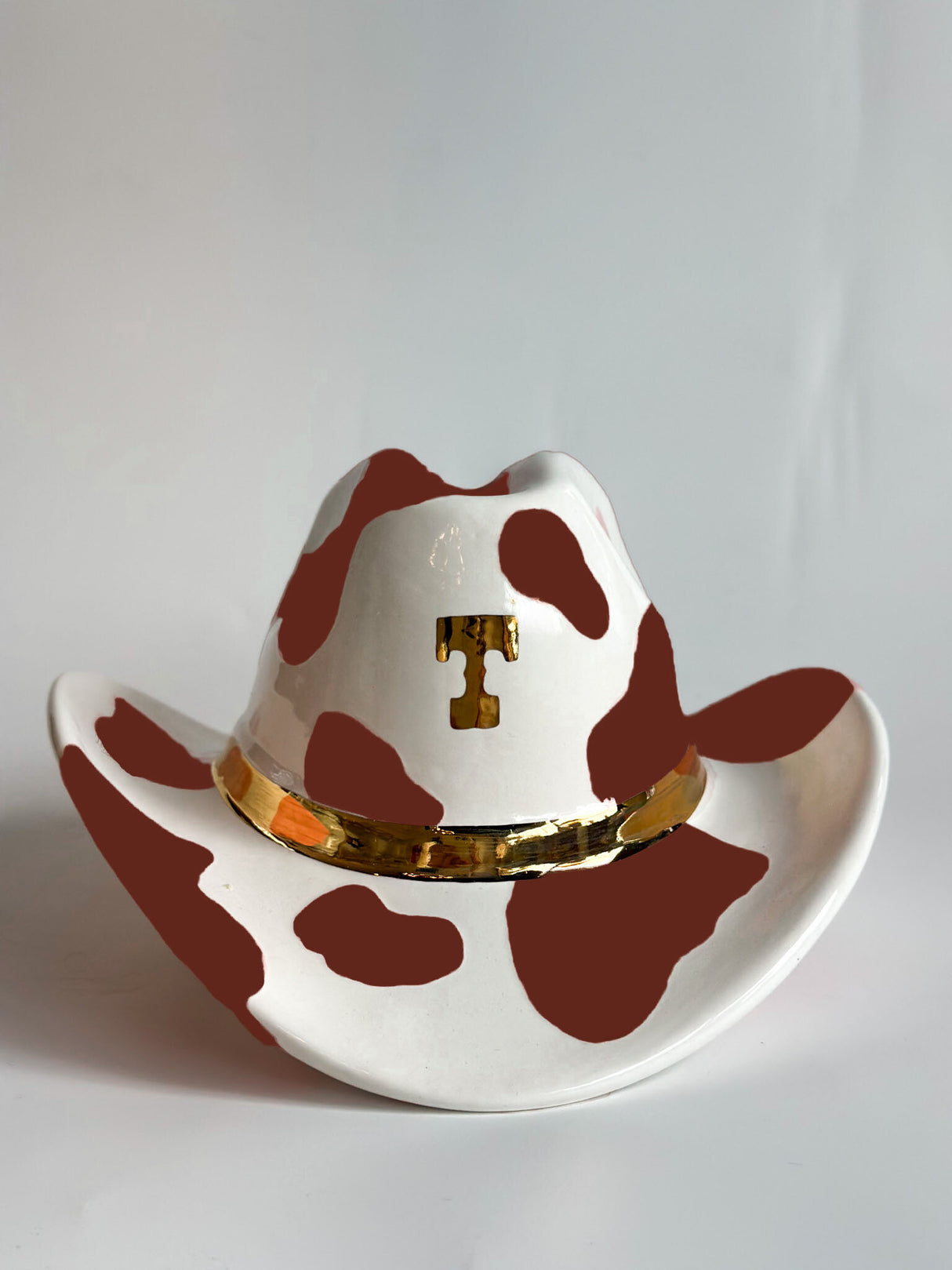 Monogrammed Cow Print Cowboy Hat