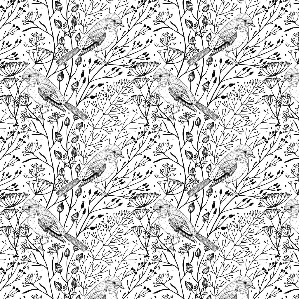 Bird & Branches Underglaze Transfer