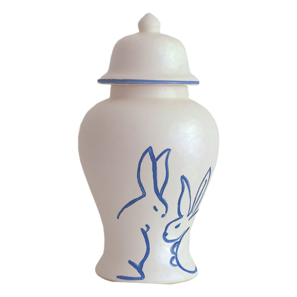 Brushstroke Bunnies Ginger Jars in Blue