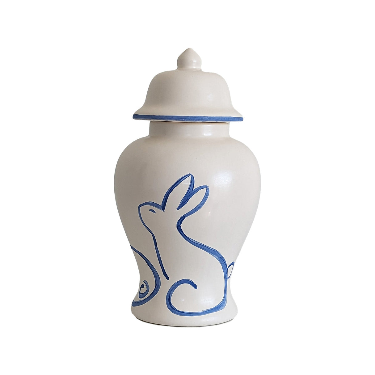 Brushstroke Bunnies Ginger Jars in Blue