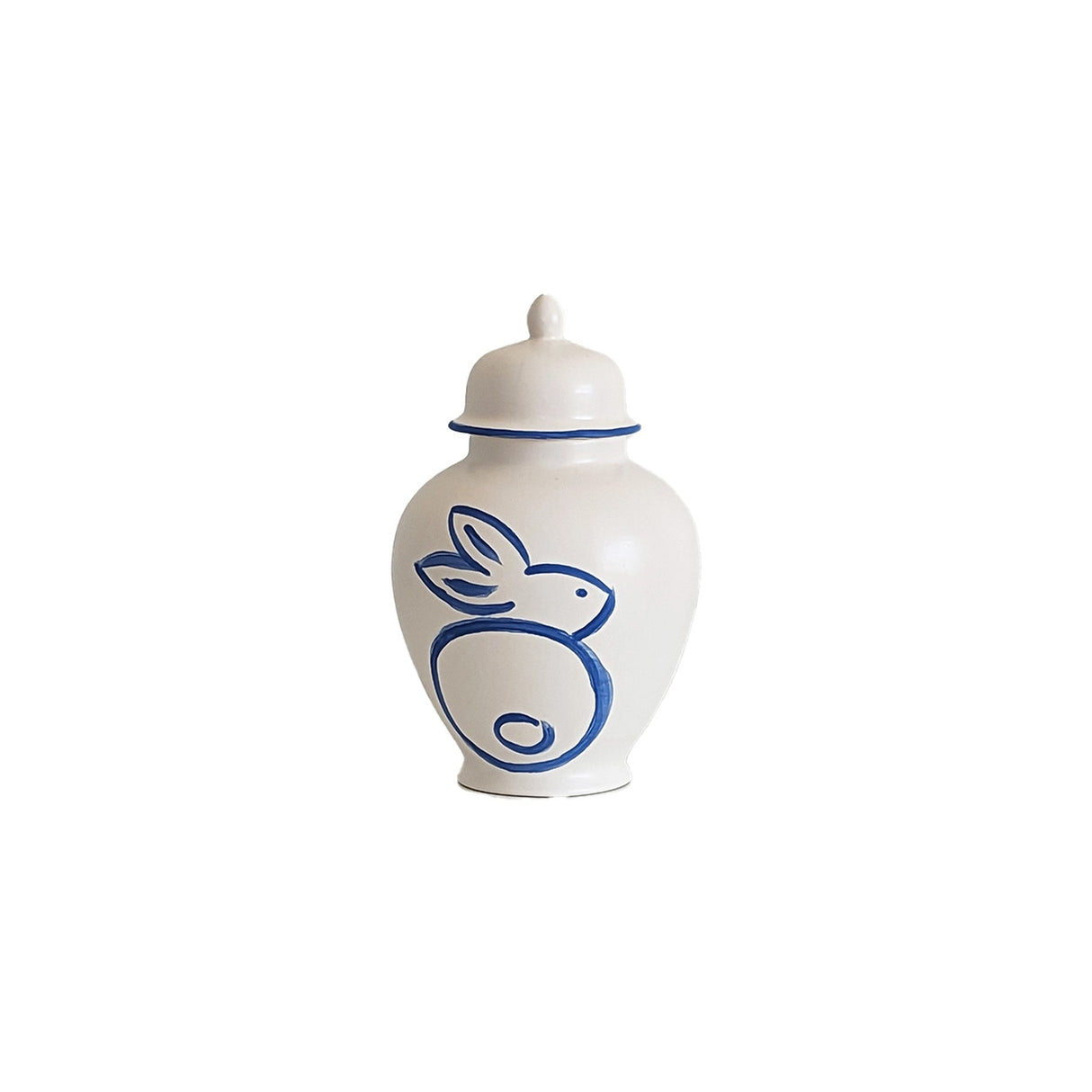 Brushstroke Bunnies Ginger Jars in Blue