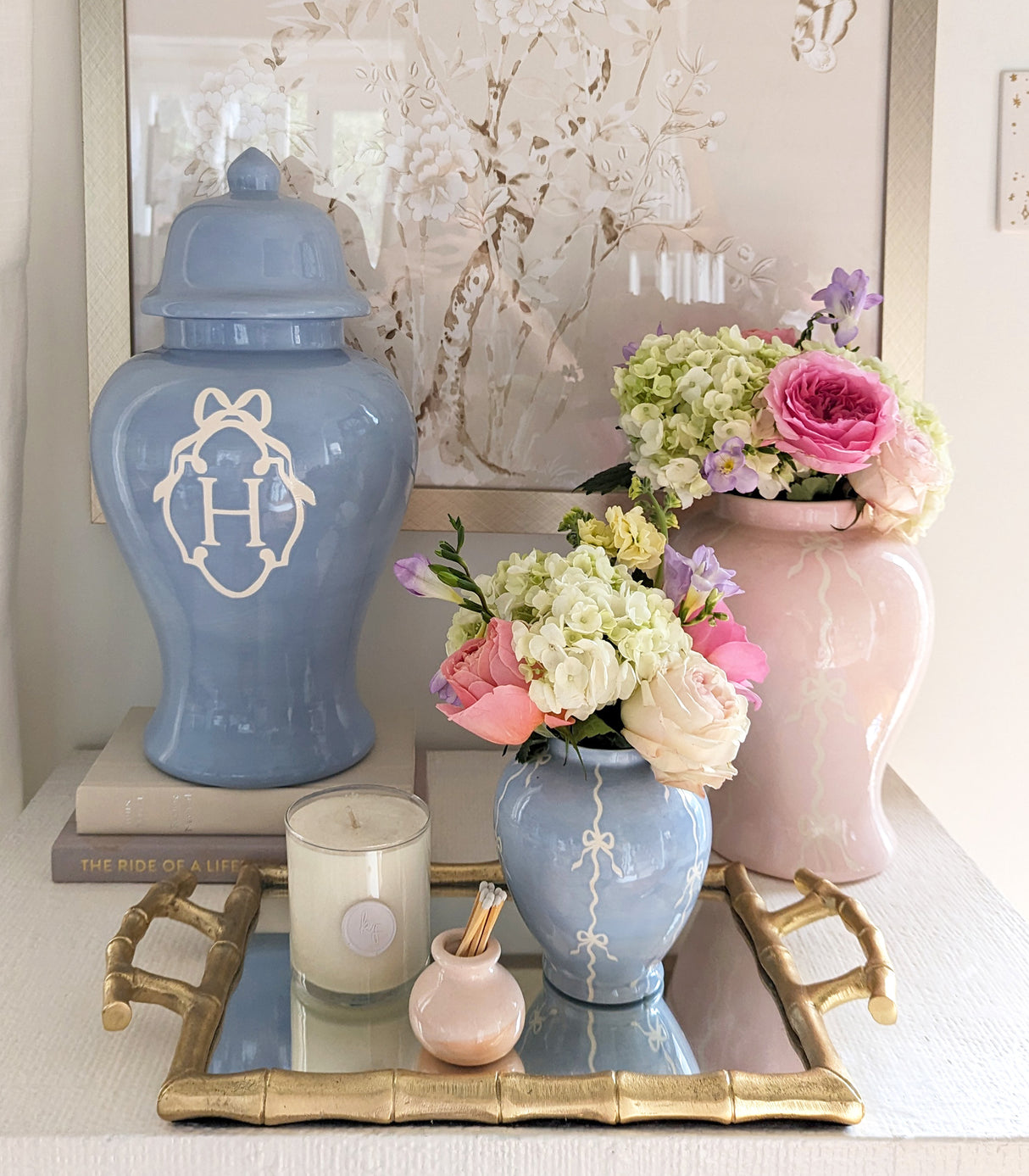 Bow Monogram Ginger Jars in 18 Colors | Wholesale