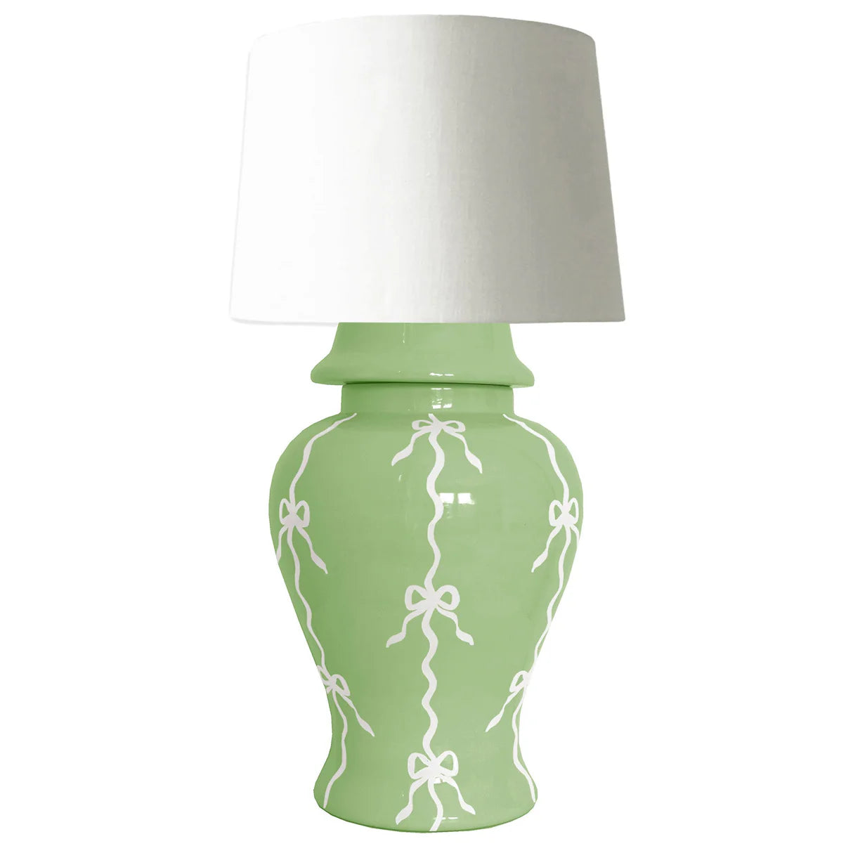 Bow Stripe Ginger Jar Lamps in 18 Colors | Wholesale