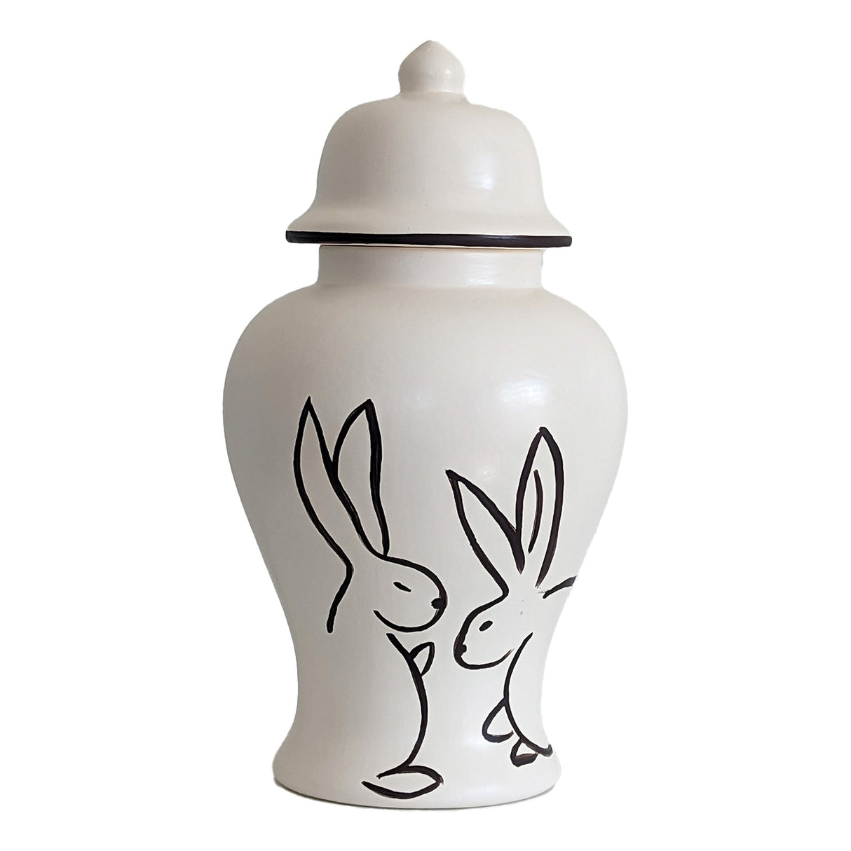 Brushstroke Bunnies Ginger Jars in Brown
