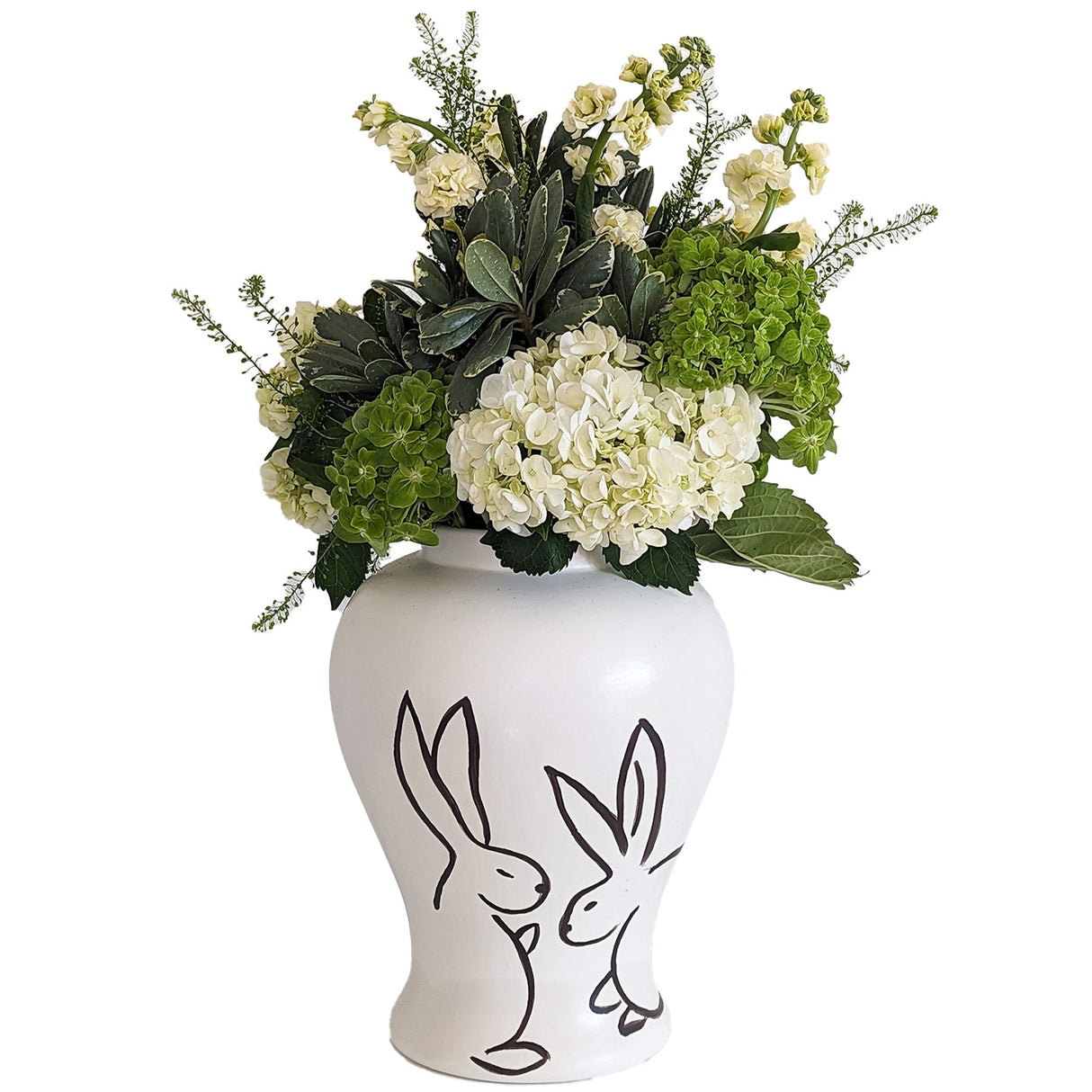 Brushstroke Bunnies Ginger Jars in Brown