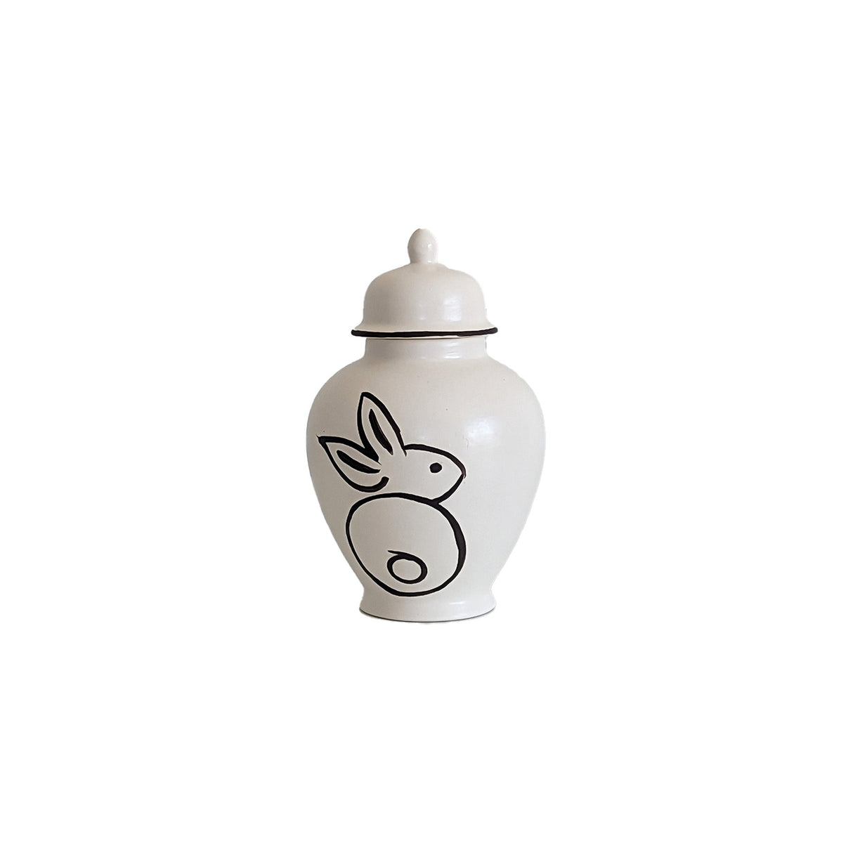 Brushstroke Bunnies Ginger Jars in Brown