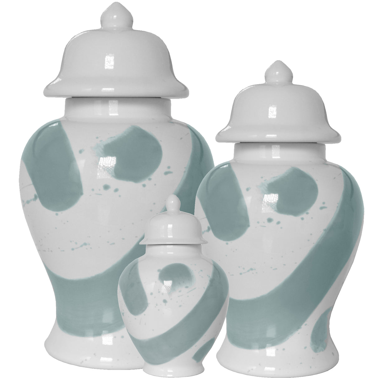 Lamb's Ear Brushstroke Ginger Jars