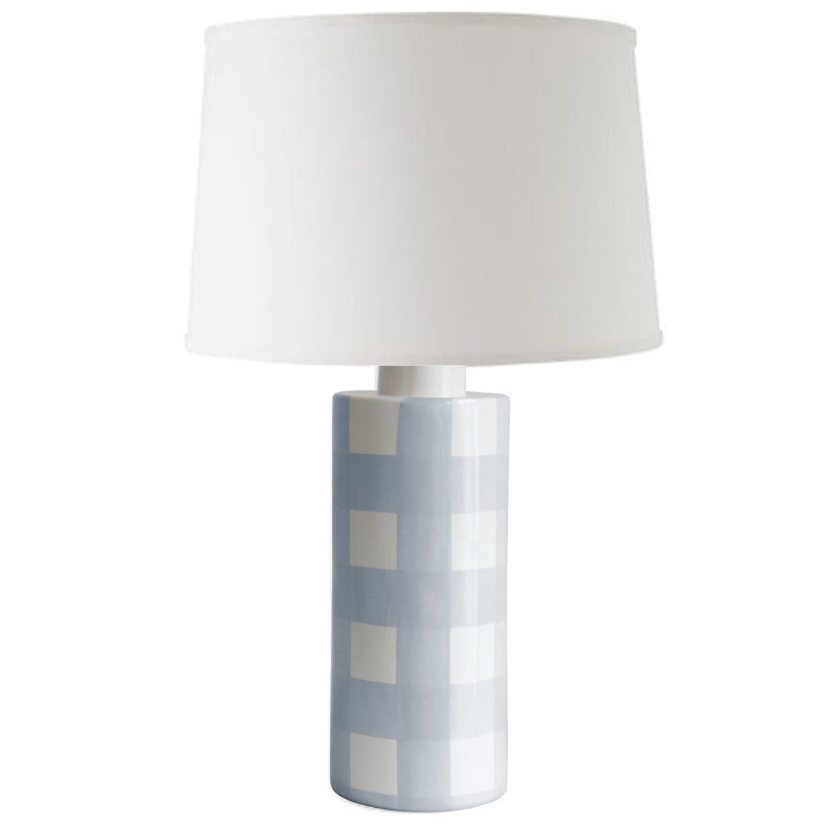 Hydrangea Light Blue Gingham Column Lamp- SECOND