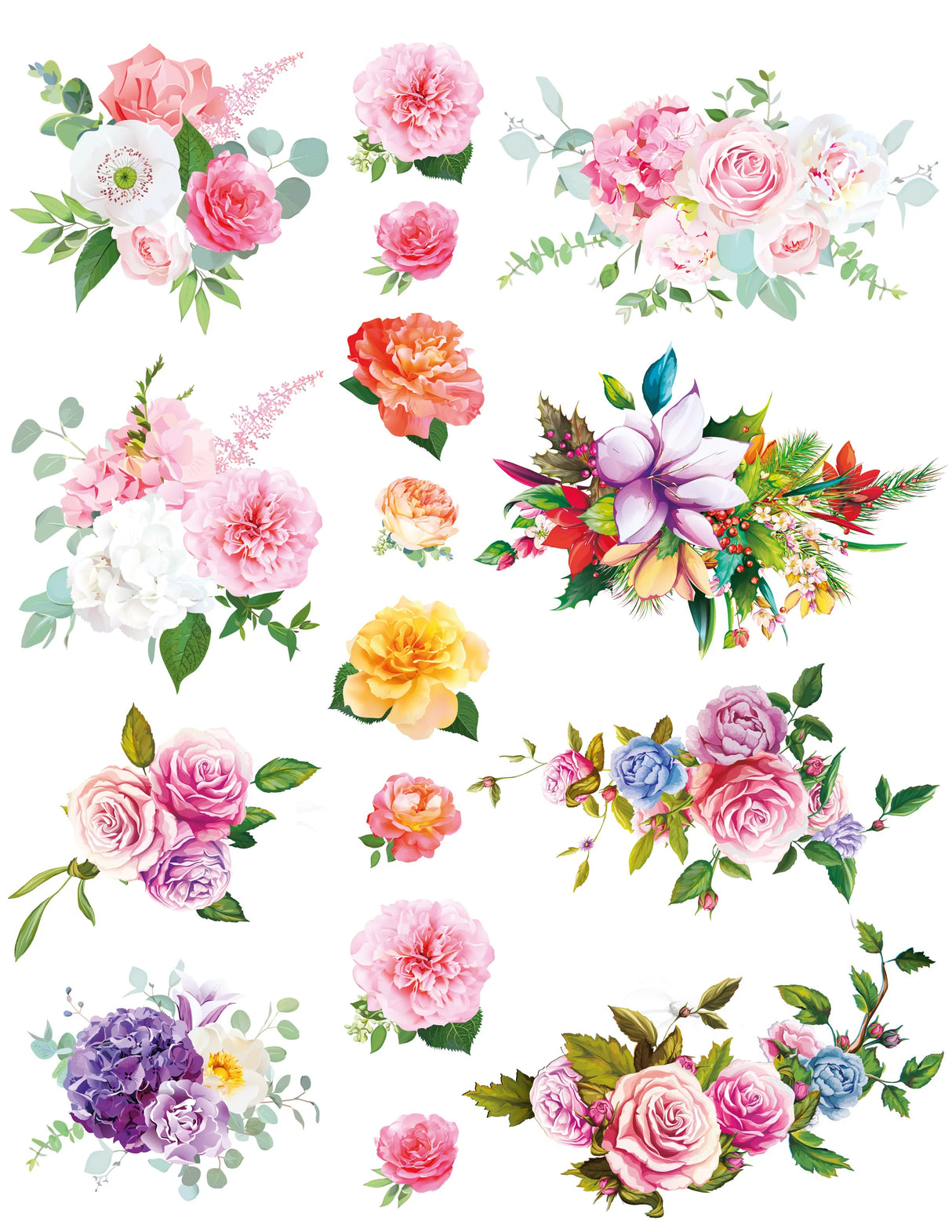 Flower Overglaze Decal Sheet