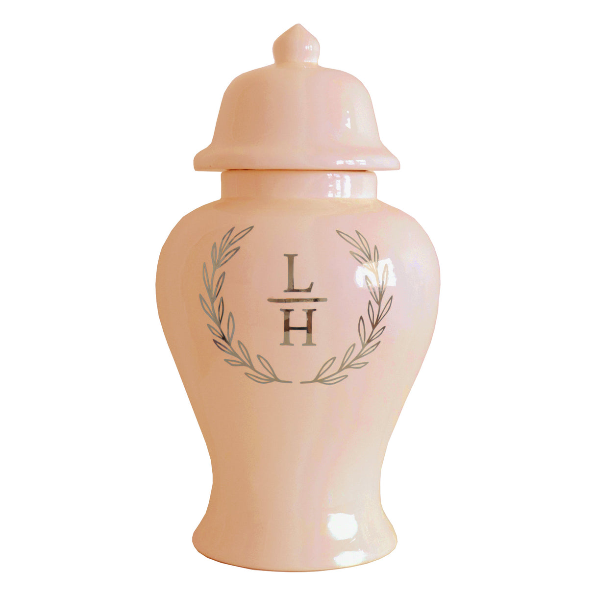 Laurel Wreath Monogram Ginger Jars in 17 Colors | Wholesale