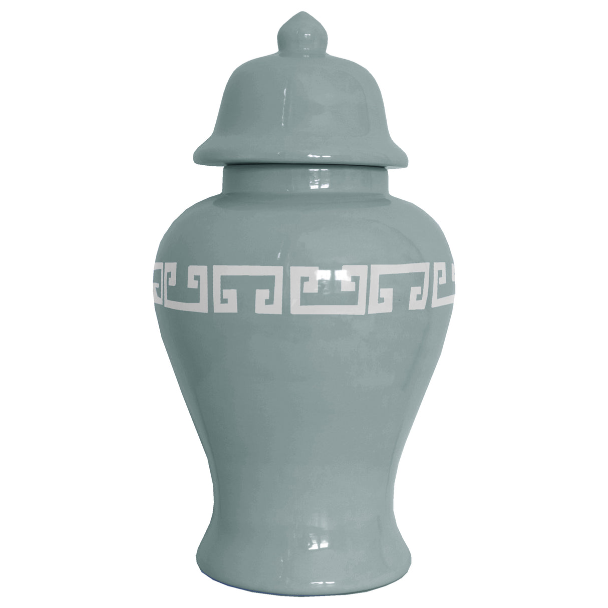 Lamb's Ear Greek Key Ginger Jars