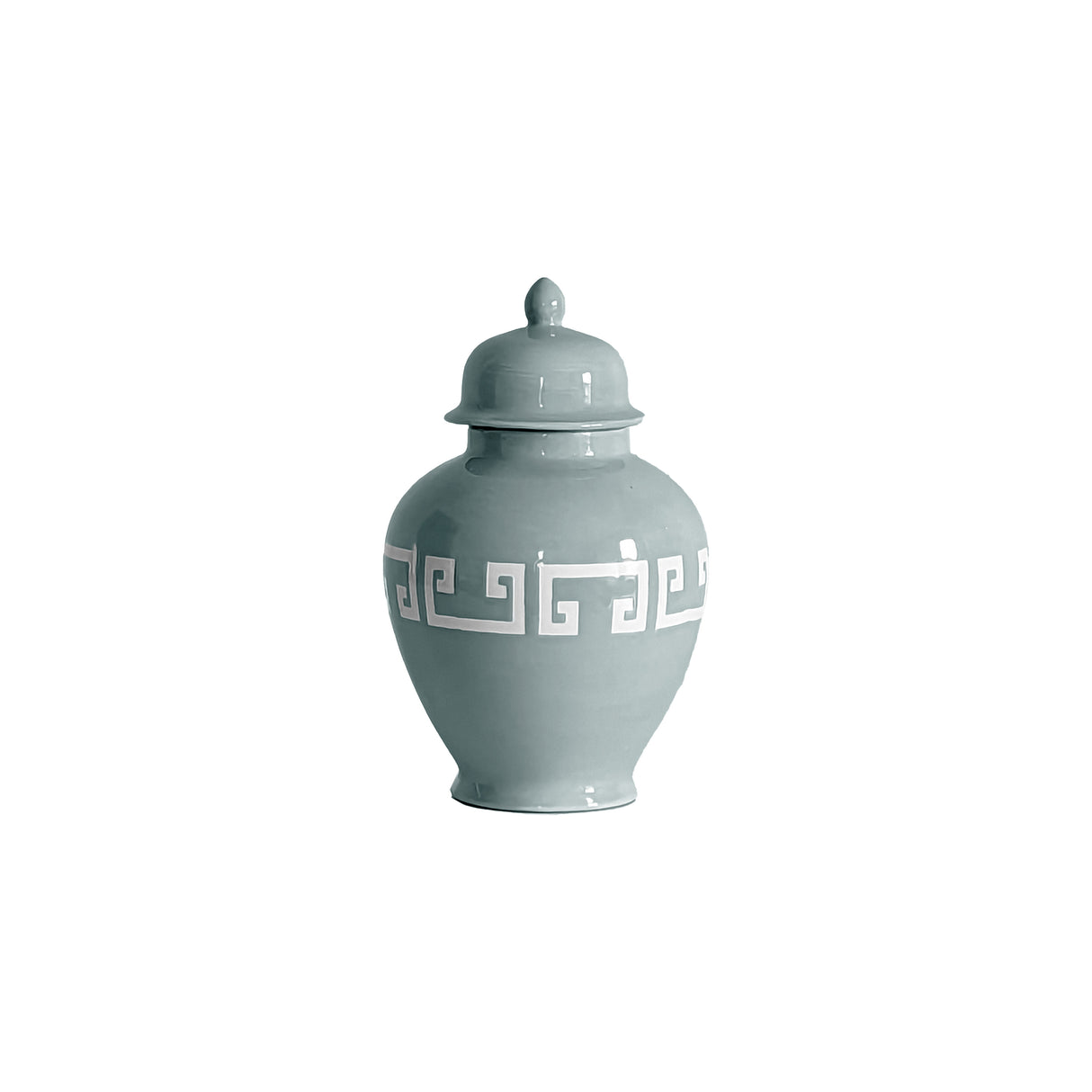 Lamb's Ear Greek Key Ginger Jars