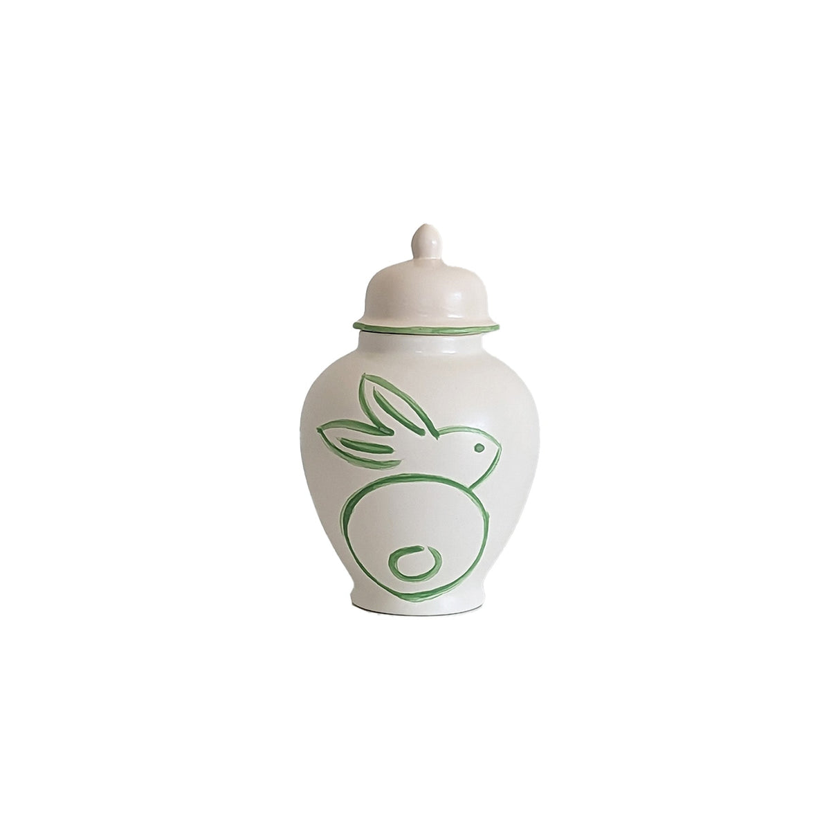 Brushstroke Bunnies Ginger Jars in Green
