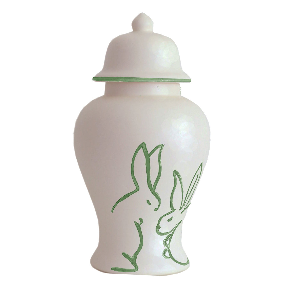 Brushstroke Bunnies Ginger Jars in Green