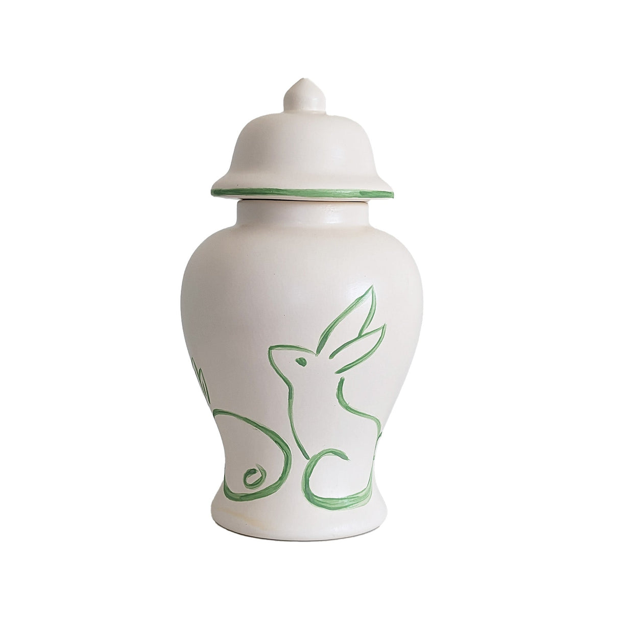 Brushstroke Bunnies Ginger Jars in Green