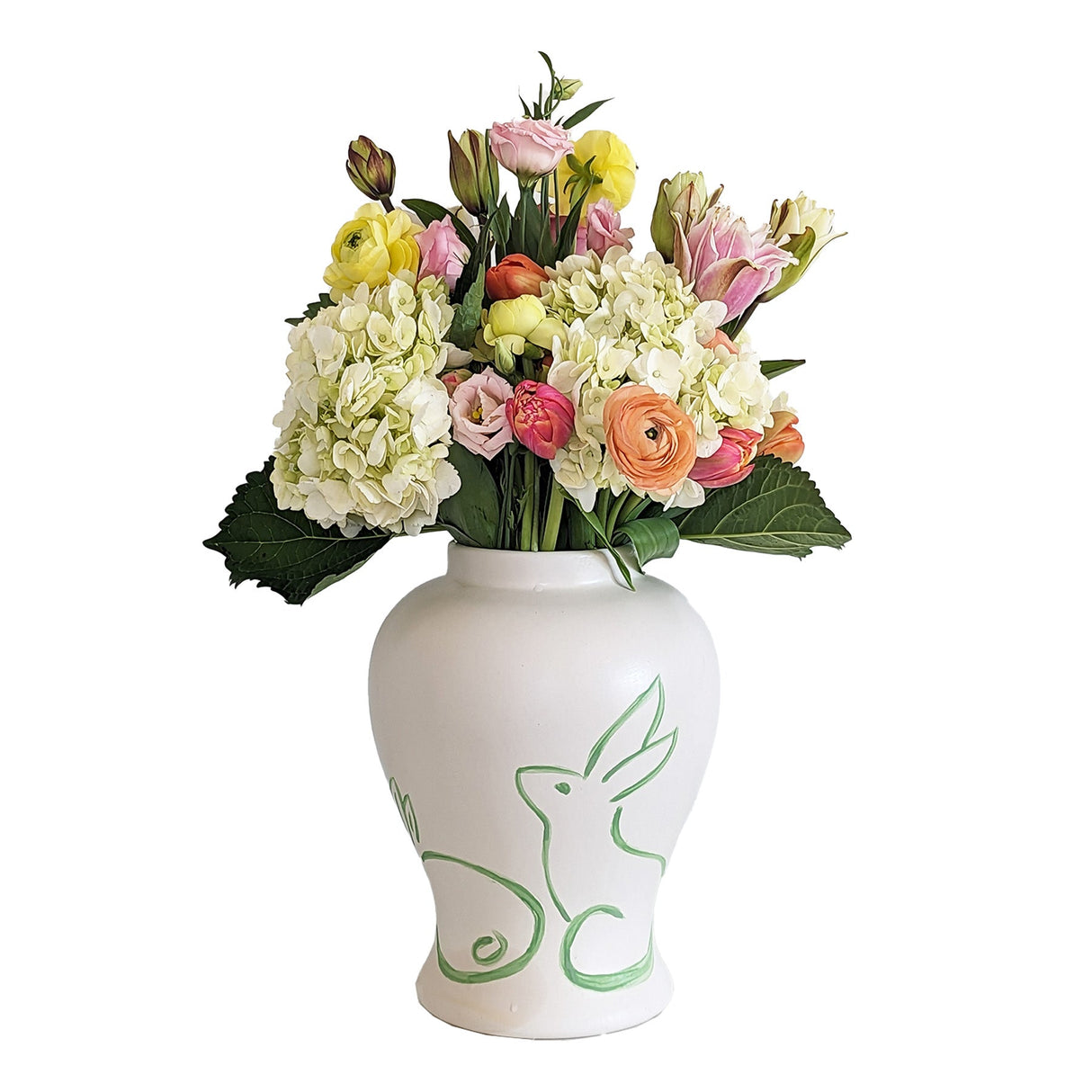 Brushstroke Bunnies Ginger Jars in Green