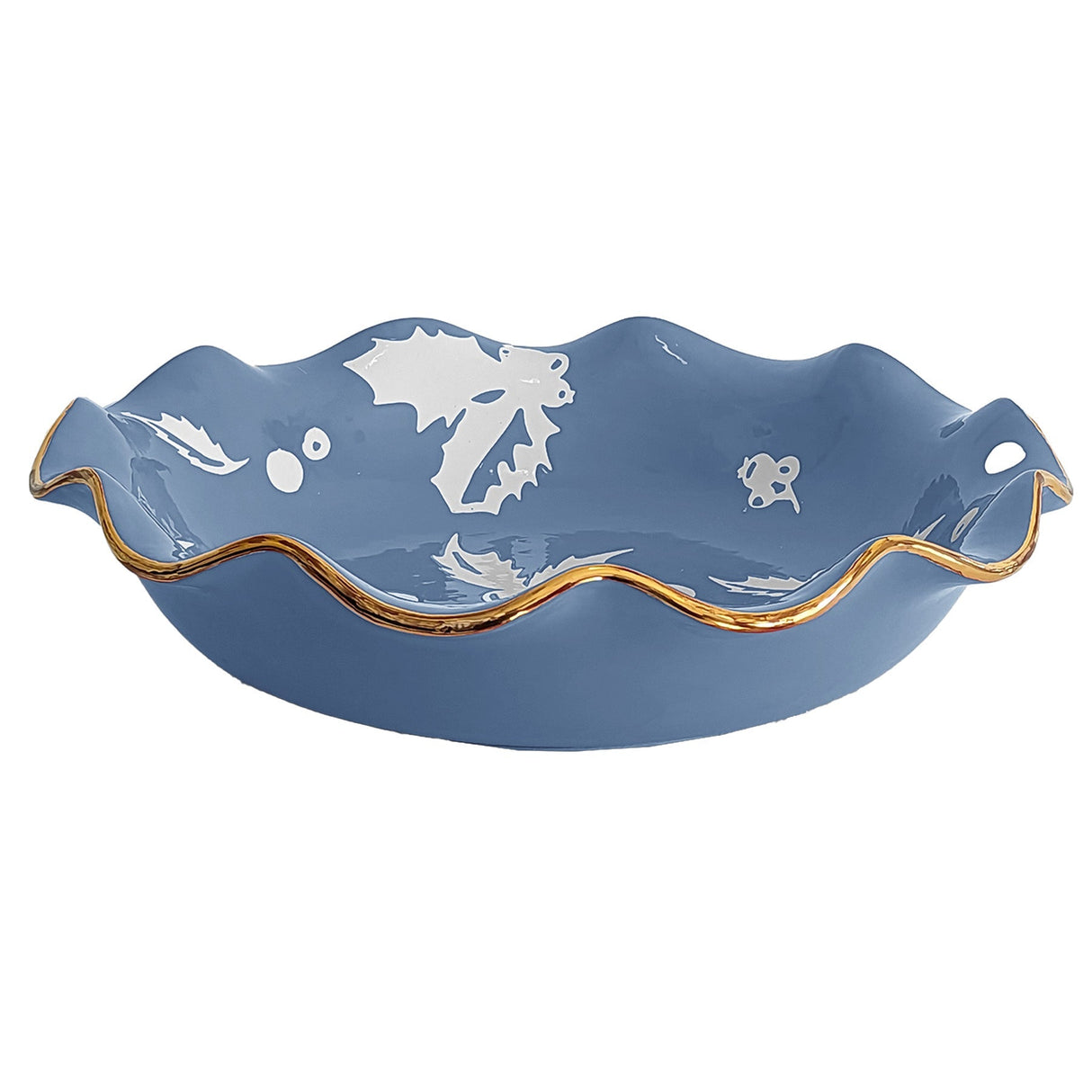 Deck the Halls Scalloped Bowls with 22K Gold Accent in 8 Colors | Wholesale