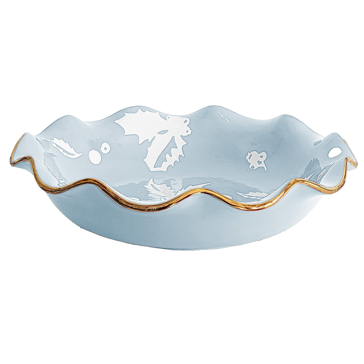 Deck the Halls Scalloped Bowls with 22K Gold Accent in 8 Colors | Wholesale