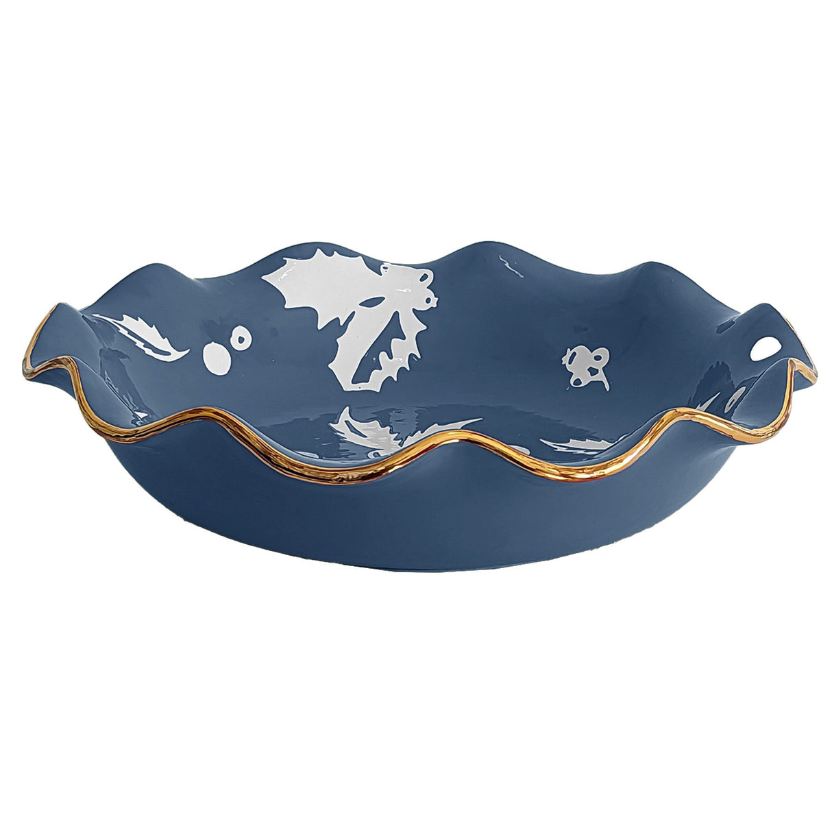 Deck the Halls Scalloped Bowls with 22K Gold Accent in 8 Colors | Wholesale