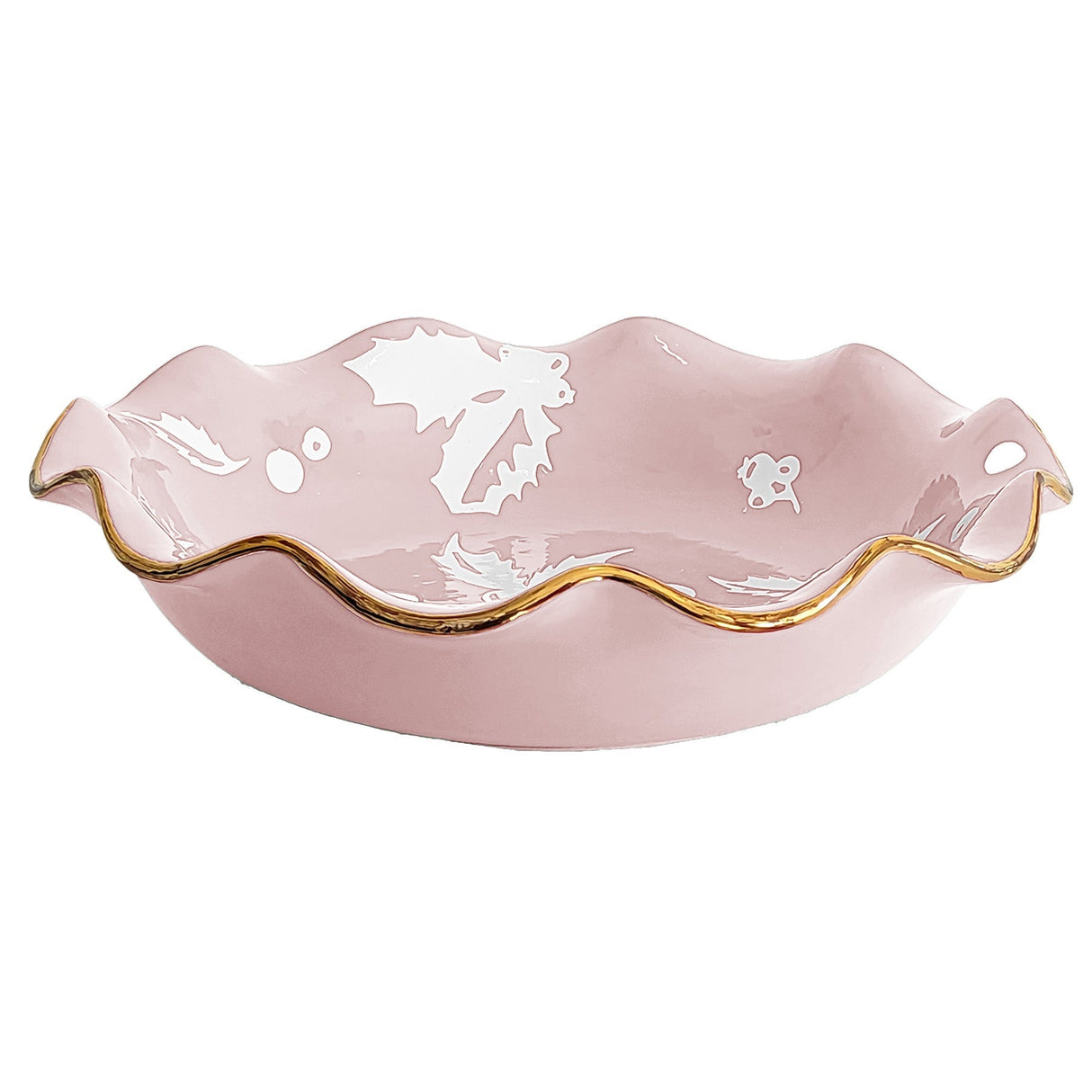 Deck the Halls Scalloped Bowls with 22K Gold Accent in 8 Colors | Wholesale