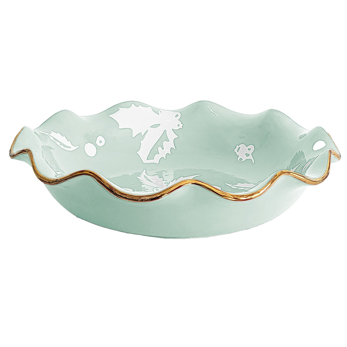 Deck the Halls Scalloped Bowls with 22K Gold Accent in 8 Colors | Wholesale