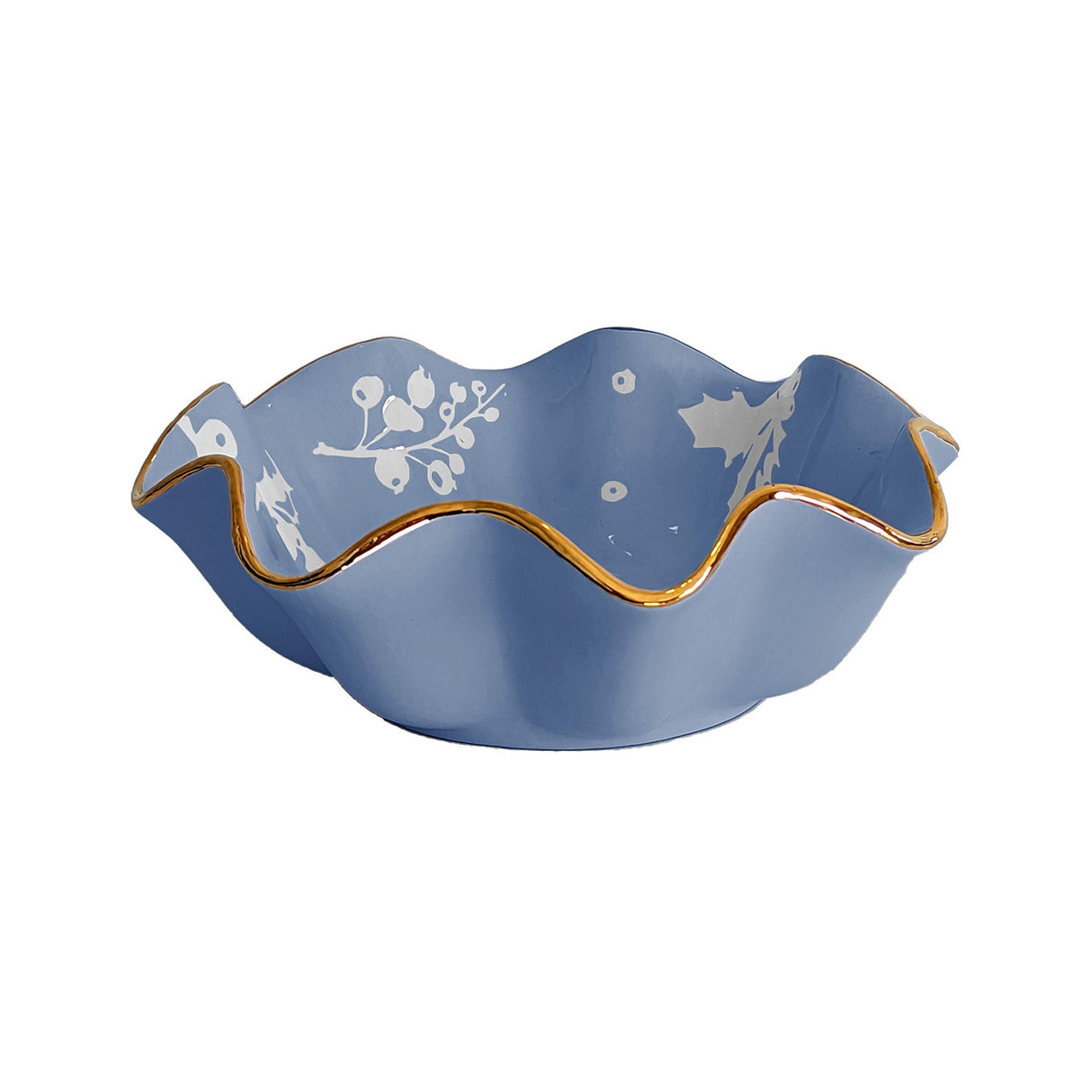 Deck the Halls Scalloped Bowls with 22K Gold Accent in 8 Colors | Wholesale