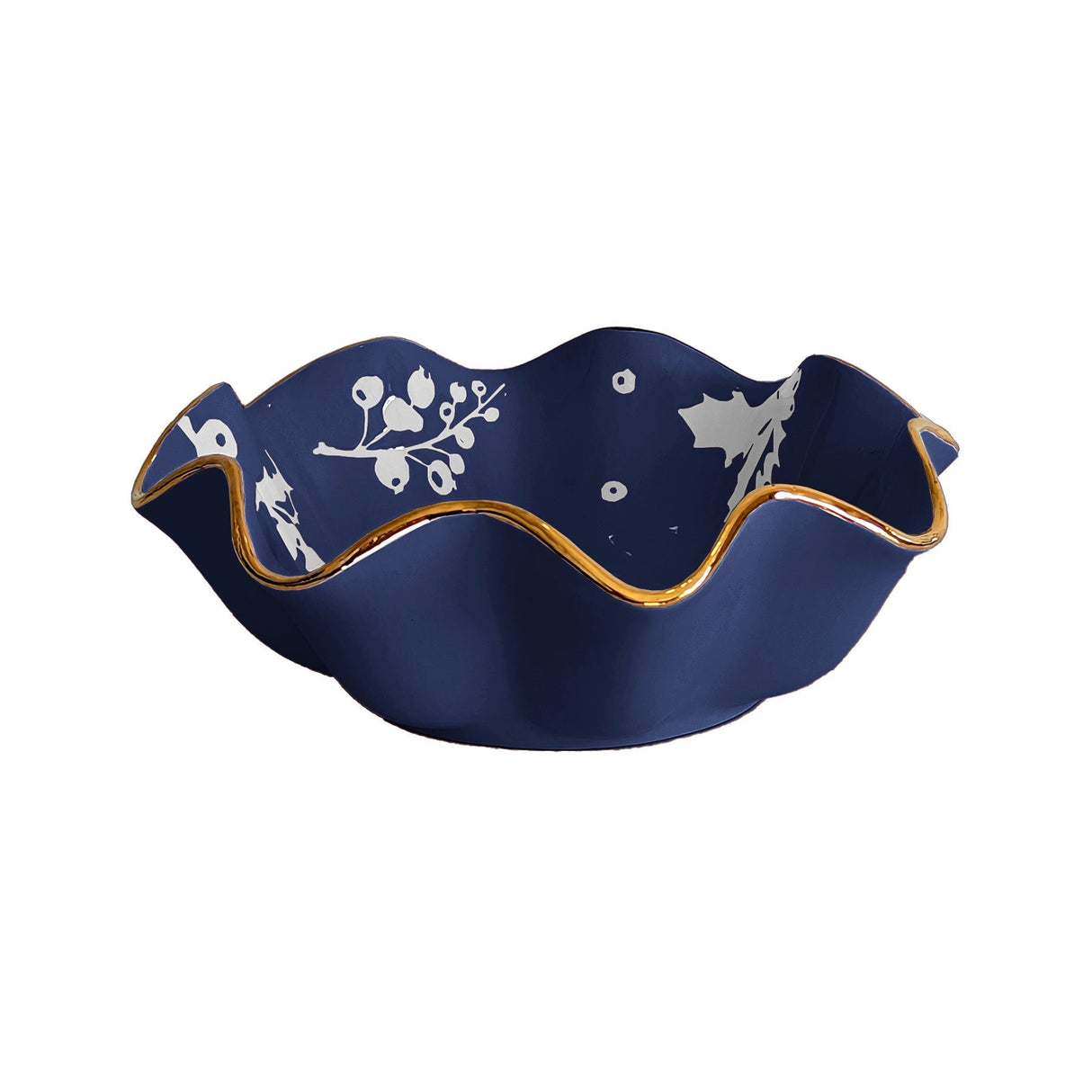 Deck the Halls Scalloped Bowls with 22K Gold Accent in 8 Colors | Wholesale