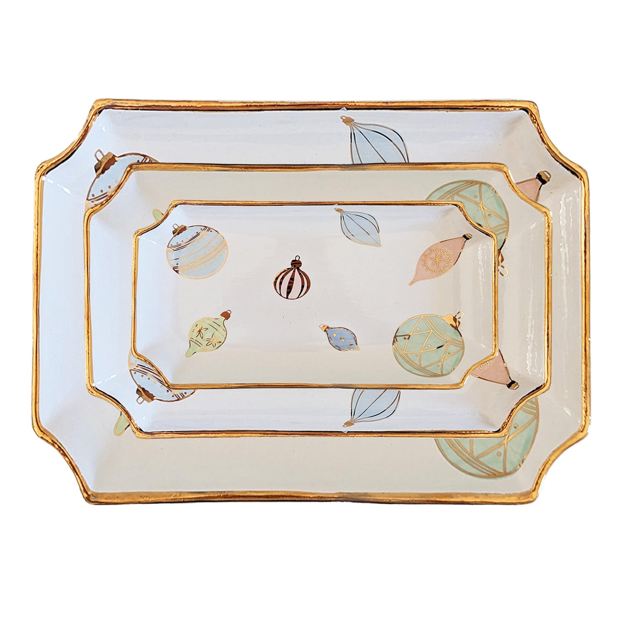 Pastel Baubles Trays with 22K Gold Accents | Wholesale