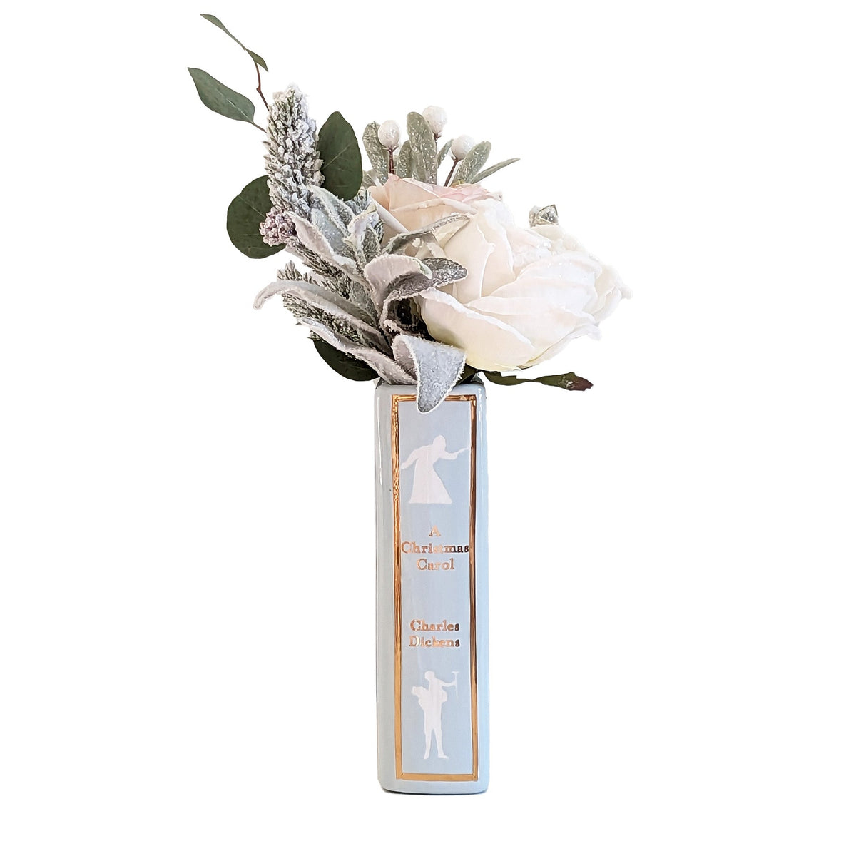 Christmas Classics Book Vase- A Christmas Carol in Hydrangea Light Blue | Wholesale