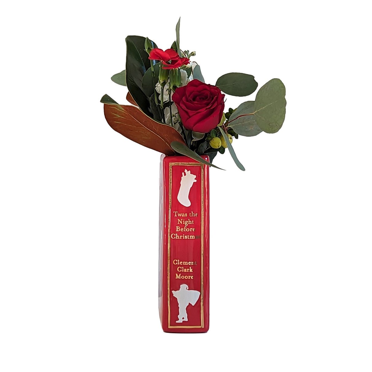 Christmas Classics Book Vase- 'Twas the Night Before Christmas in Holiday Red | Wholesale