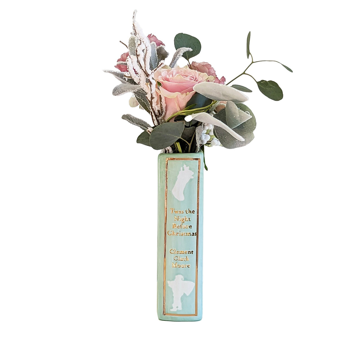 Christmas Classics Book Vase- 'Twas the Night Before Christmas in Sea Glass Green | Wholesale